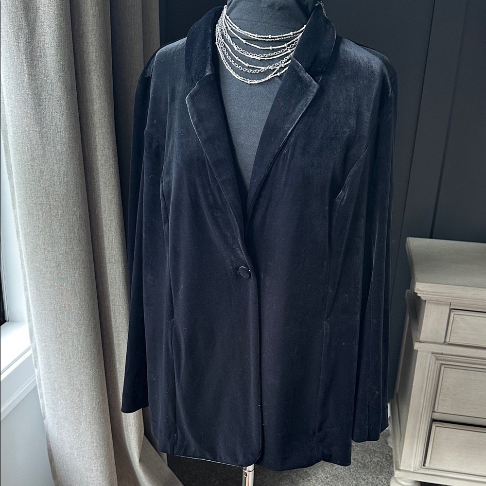 J. Jill Velvet Blazer Wearever Collection EUC Classic Holiday Party Travel